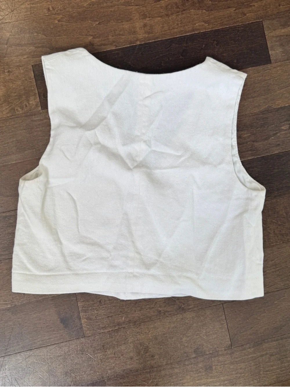 Oak and fort off white button down suit vest crop tank top small - Picture 5 of 6
